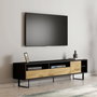 Hanah Home Soporte de TV Luga Negro y Roble